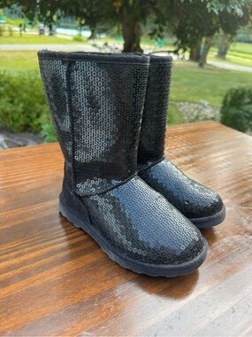 Black Sequin Boot